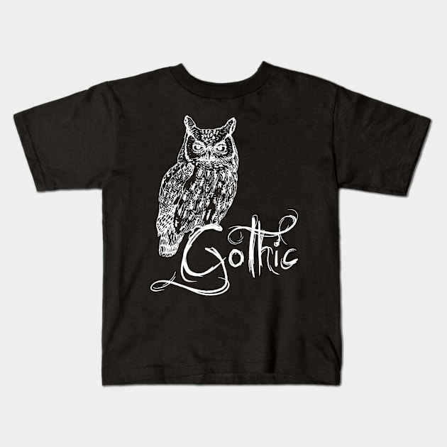 Owl Gothic Kids T-Shirt by SpassmitShirts